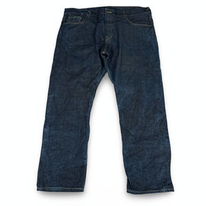 Railcar Fine Goods Jeans Mens 46x30 Selvedge Blue Denim Dark Button Fly Straight